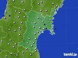 宮城県のアメダス実況(風向・風速)(2015年03月01日)