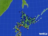 北海道地方のアメダス実況(日照時間)(2015年03月02日)