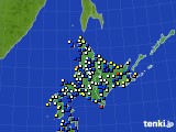 北海道地方のアメダス実況(風向・風速)(2015年03月02日)