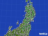 2015年03月03日の東北地方のアメダス(風向・風速)