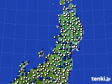 2015年03月04日の東北地方のアメダス(風向・風速)