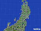 2015年03月06日の東北地方のアメダス(風向・風速)