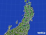 2015年03月07日の東北地方のアメダス(風向・風速)