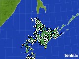 北海道地方のアメダス実況(風向・風速)(2015年03月09日)