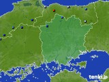 岡山県のアメダス実況(積雪深)(2015年03月10日)