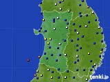 秋田県のアメダス実況(風向・風速)(2015年03月10日)