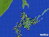 北海道地方のアメダス実況(風向・風速)(2015年03月11日)