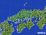 中国地方のアメダス実況(風向・風速)(2015年03月11日)