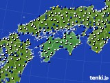 四国地方のアメダス実況(風向・風速)(2015年03月11日)
