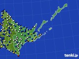 道東のアメダス実況(風向・風速)(2015年03月11日)