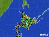 北海道地方のアメダス実況(積雪深)(2015年03月12日)