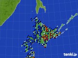 北海道地方のアメダス実況(日照時間)(2015年03月12日)