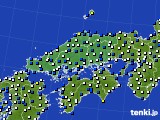 中国地方のアメダス実況(風向・風速)(2015年03月12日)