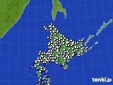 北海道地方のアメダス実況(風向・風速)(2015年03月13日)
