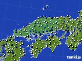 中国地方のアメダス実況(風向・風速)(2015年03月13日)