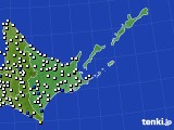 道東のアメダス実況(風向・風速)(2015年03月13日)