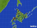 北海道地方のアメダス実況(積雪深)(2015年03月14日)