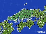 中国地方のアメダス実況(風向・風速)(2015年03月14日)