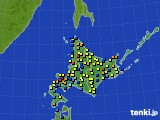 北海道地方のアメダス実況(積雪深)(2015年03月15日)