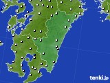 宮崎県のアメダス実況(風向・風速)(2015年03月15日)