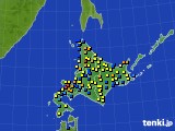北海道地方のアメダス実況(積雪深)(2015年03月16日)