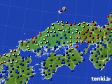 中国地方のアメダス実況(日照時間)(2015年03月16日)