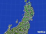 2015年03月16日の東北地方のアメダス(風向・風速)