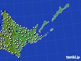 道東のアメダス実況(風向・風速)(2015年03月18日)