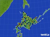 北海道地方のアメダス実況(積雪深)(2015年03月19日)