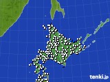 北海道地方のアメダス実況(風向・風速)(2015年03月22日)