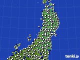 2015年03月22日の東北地方のアメダス(風向・風速)