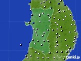 秋田県のアメダス実況(風向・風速)(2015年03月22日)