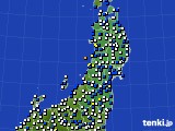 2015年03月23日の東北地方のアメダス(風向・風速)