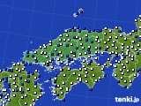 中国地方のアメダス実況(風向・風速)(2015年03月23日)