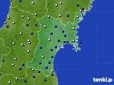 宮城県のアメダス実況(風向・風速)(2015年03月23日)