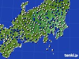 関東・甲信地方のアメダス実況(風向・風速)(2015年03月25日)