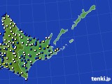 道東のアメダス実況(風向・風速)(2015年03月25日)