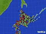 北海道地方のアメダス実況(日照時間)(2015年03月27日)