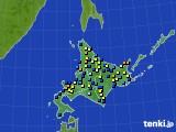 北海道地方のアメダス実況(積雪深)(2015年03月28日)