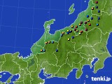 北陸地方のアメダス実況(積雪深)(2015年03月28日)