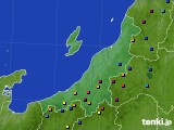 新潟県のアメダス実況(積雪深)(2015年03月28日)