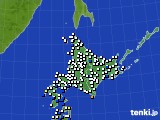 北海道地方のアメダス実況(風向・風速)(2015年03月28日)