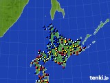 北海道地方のアメダス実況(日照時間)(2015年03月29日)