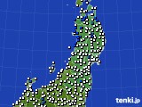 2015年03月29日の東北地方のアメダス(風向・風速)