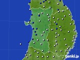 2015年03月29日の秋田県のアメダス(風向・風速)