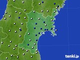 宮城県のアメダス実況(風向・風速)(2015年03月30日)