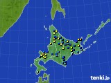北海道地方のアメダス実況(積雪深)(2015年04月02日)