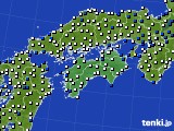 四国地方のアメダス実況(風向・風速)(2015年04月02日)