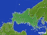 2015年04月03日の山口県のアメダス(風向・風速)