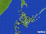 北海道地方のアメダス実況(風向・風速)(2015年04月05日)
